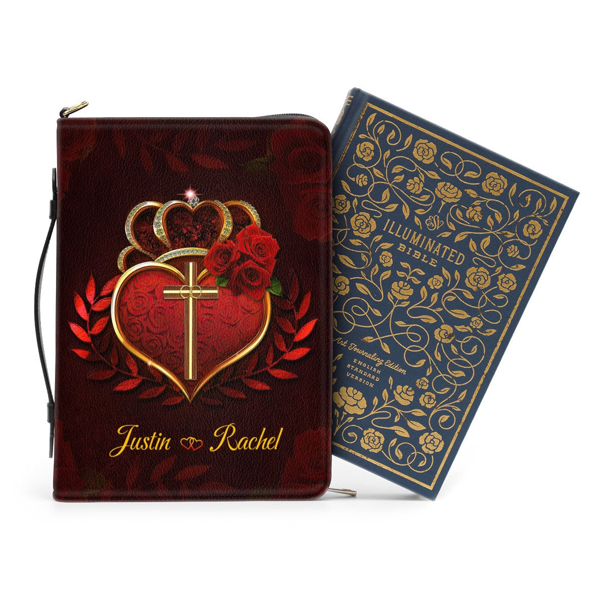 Meeting You Was Fate Leather Book Cover, Christian Valentine Gifts For Couple, Christian Gift, Bible Covers Jesus Gifts, Personalized Zippered Bible Cover With Handle